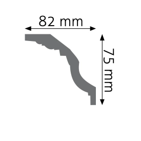 przekrój Listwa sufitowa gładka elastyczna flex LGG-01F